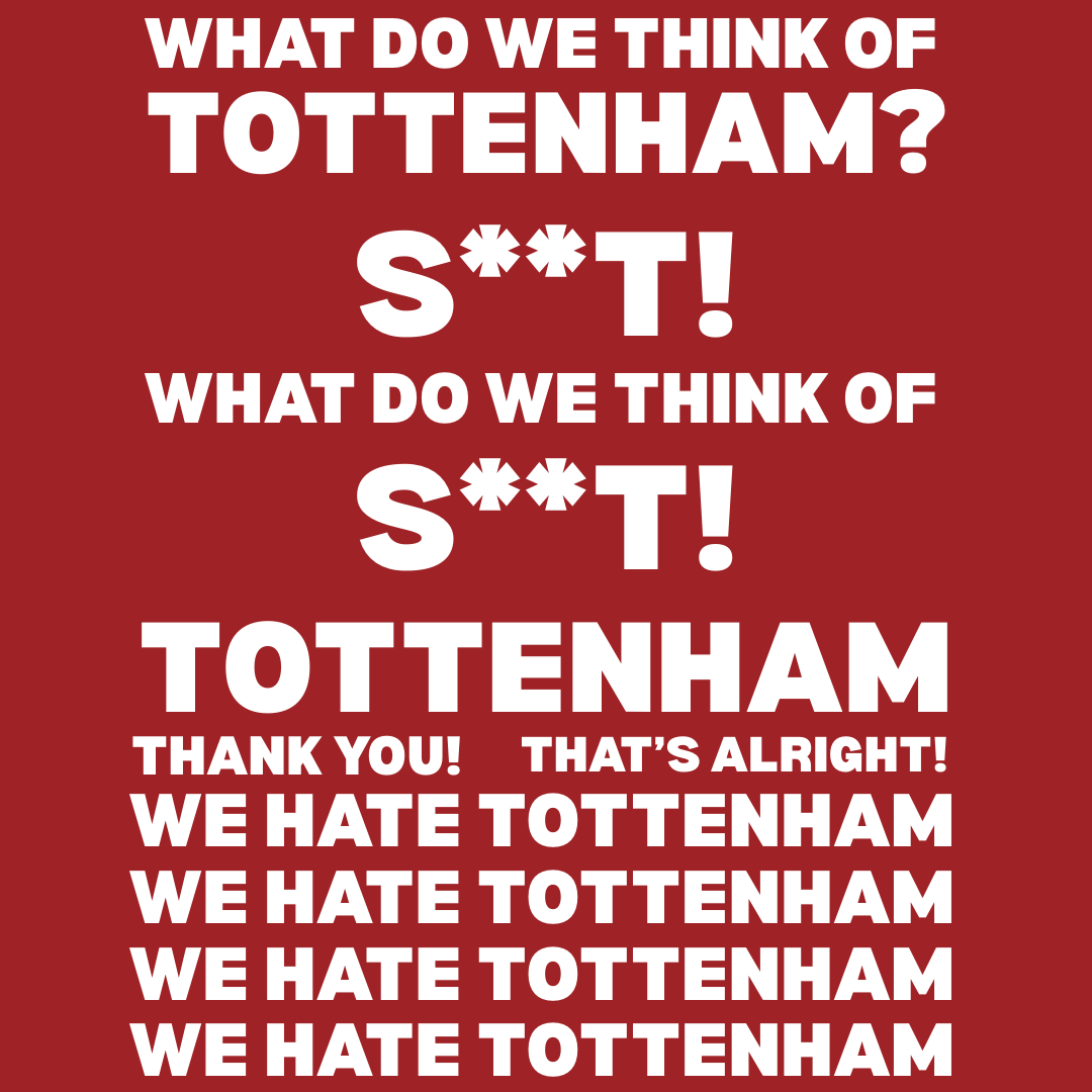 Arsenal Tottenham T-Shirt - We Hate Tottenham | North London Derby
