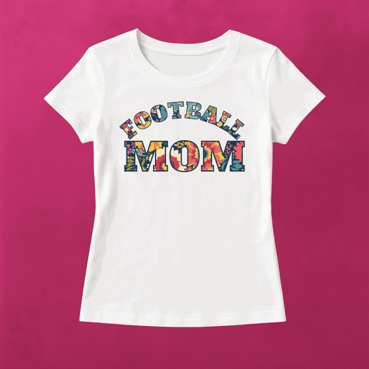 Women's football mom colourful t-shirt