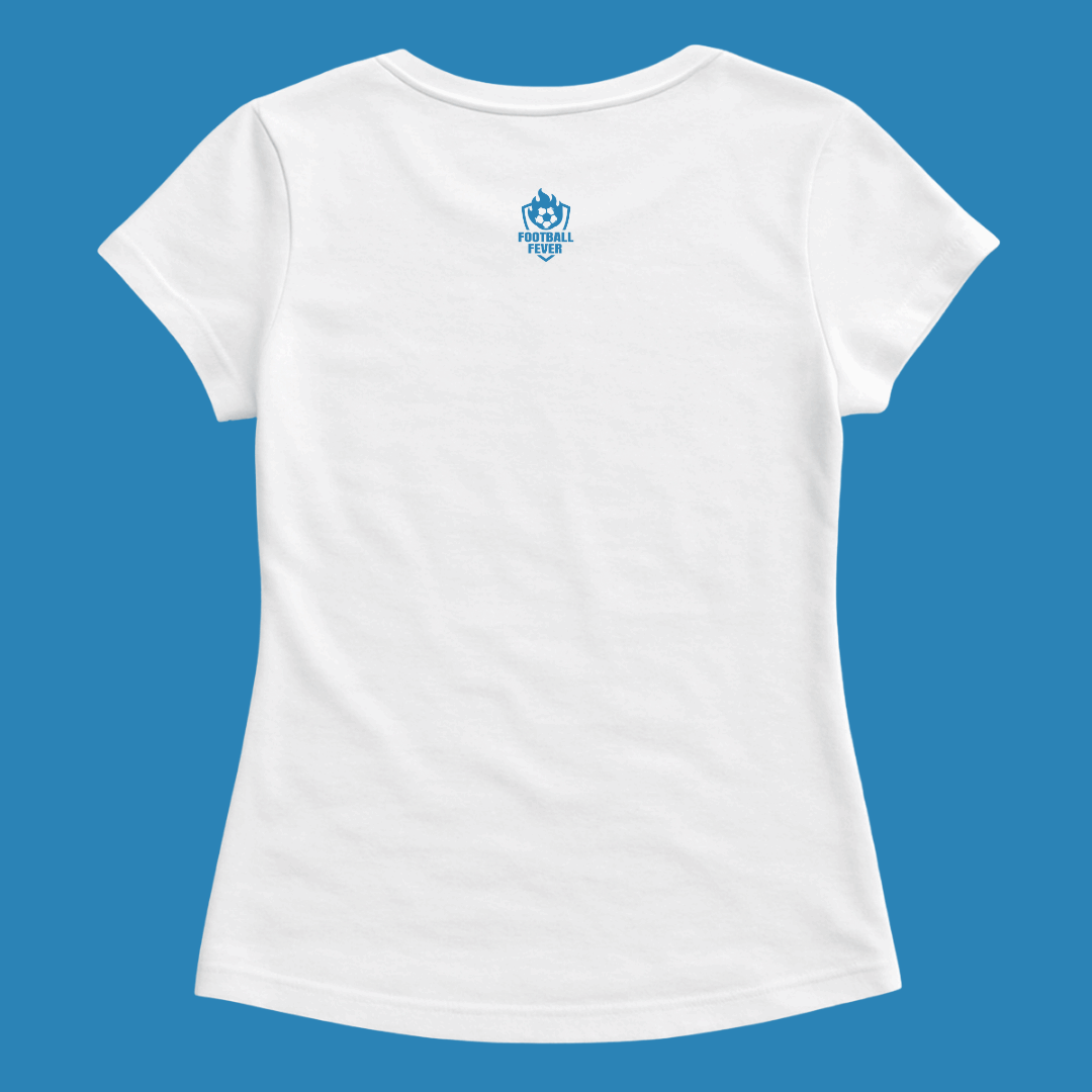 Football Mom Blue Flower Women's T-Shirt | Classic Crew for Proud Supporters