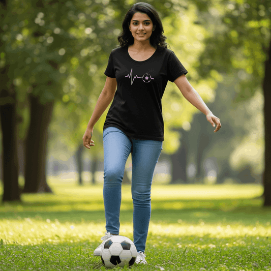 Football Pulse Pink Women's T-Shirt | Crew for Women Who Feel the Game
