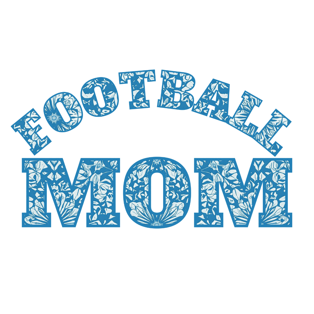 Football Mom Blue Flower Women's T-Shirt | Classic Crew for Proud Supporters