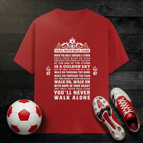 Liverpool FC YNWA Lyrics Men's T-Shirt | Classic Crew for Anfield Faithful